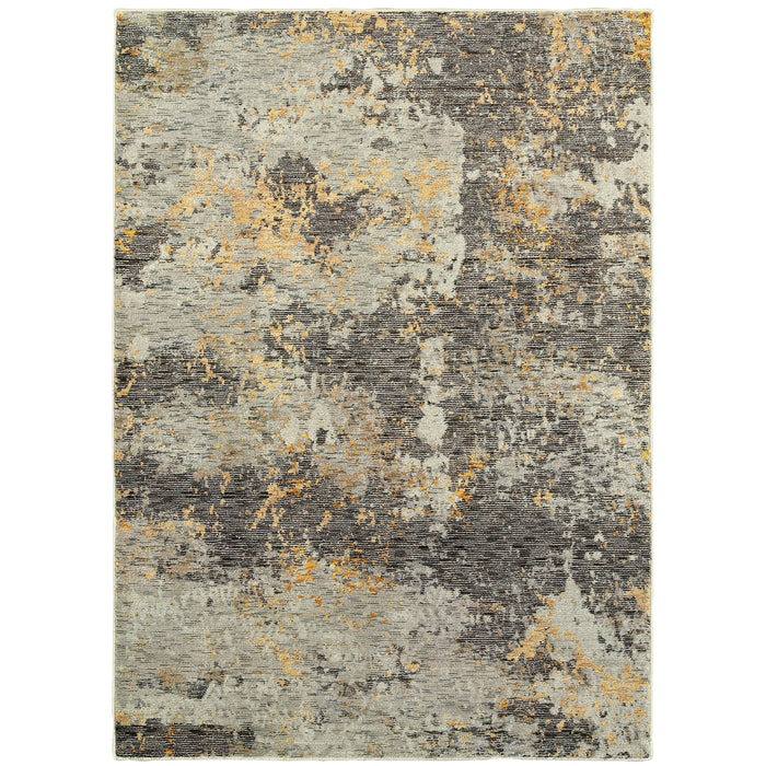 Oriental Weavers Evolution 8025B Grey/ Gold 8'6"" x 11'7"" Indoor Area Rug E80025B260370ST