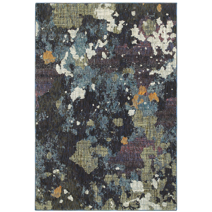 Oriental Weavers Evolution 8029A Navy/ Green 6'7"" x 9'6"" Indoor Area Rug E8029A200300ST