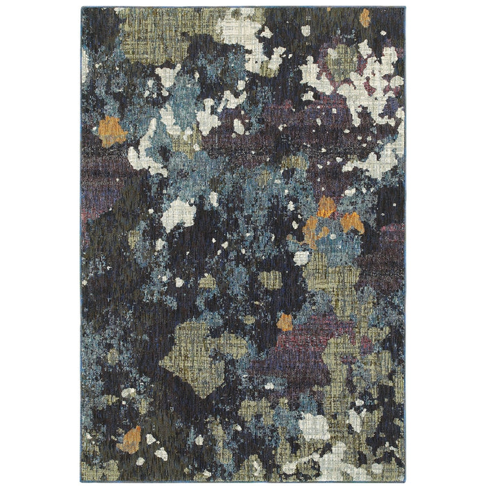 Oriental Weavers Evolution 8029A Navy/ Green 10' x 13'2"" Indoor Area Rug E8029A305400ST