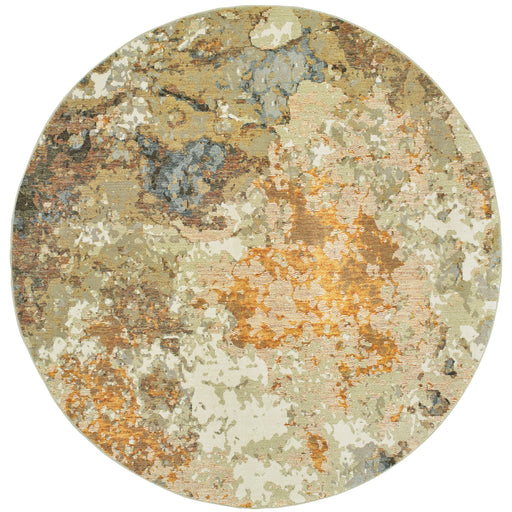 Oriental Weavers Evolution 8031B Gold/ Beige 7'10"" Round Indoor Area Rug E8031B240RDST