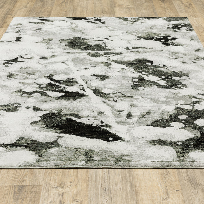 Oriental Weavers Evolution 8035B Charcoal/ White 10' x 13'2"" Indoor Area Rug E8035B305400ST