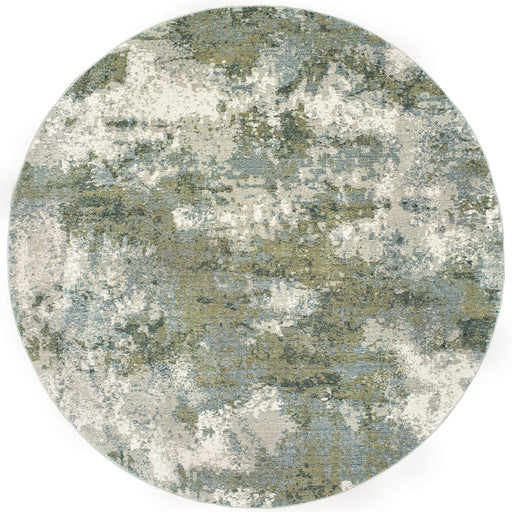 Oriental Weavers Evolution 8039E Blue/ Green 7'10"" Round Indoor Area Rug E8039E240RDST