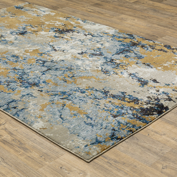 Oriental Weavers Evolution 0980A Blue/ Gold 8'6"" x 11'7"" Indoor Area Rug E0980A260370ST