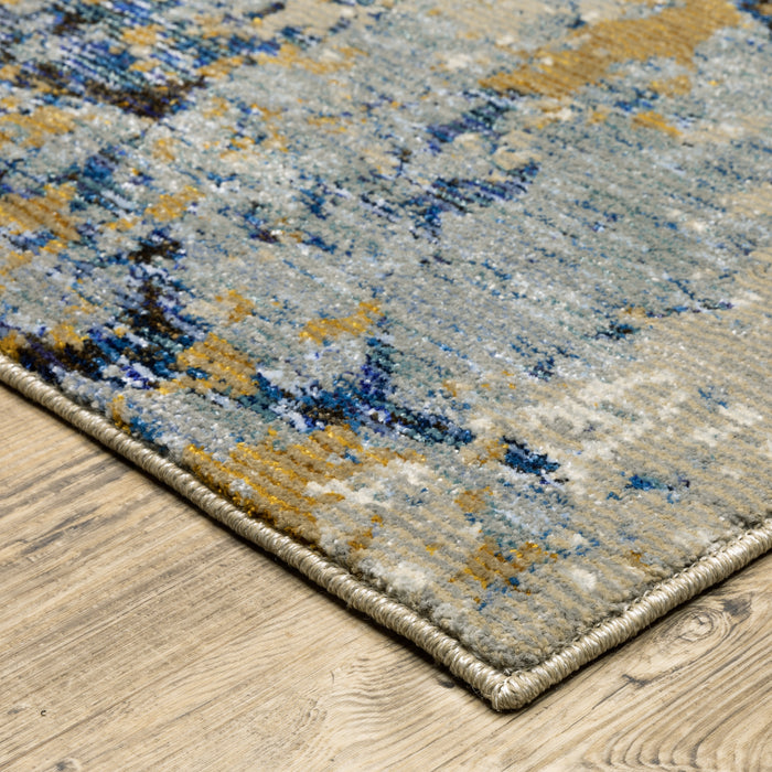 Oriental Weavers Evolution 0980A Blue/ Gold 6'7"" x 9'6"" Indoor Area Rug E0980A200300ST