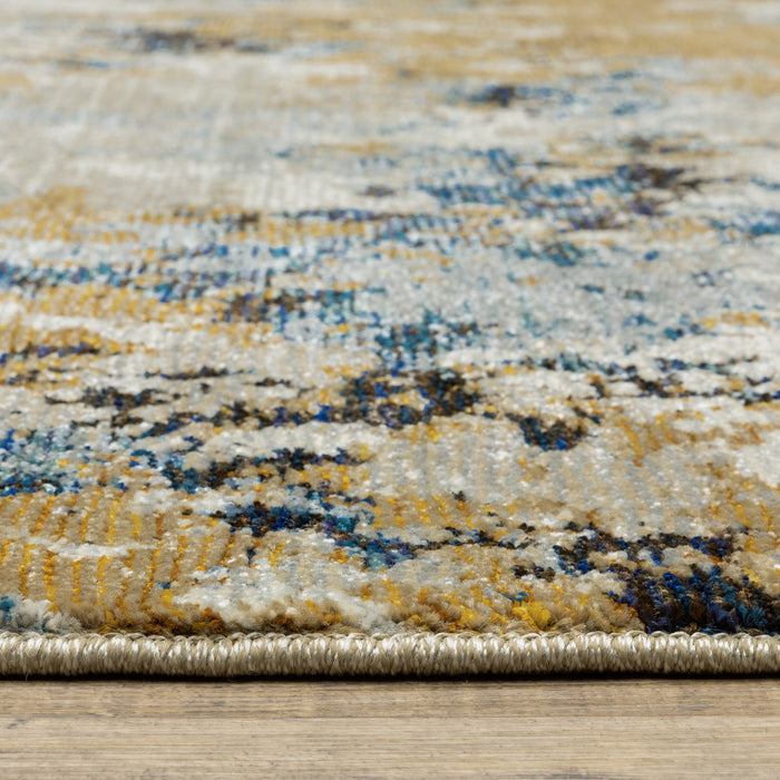 Oriental Weavers Evolution 0980A Blue/ Gold 7'10"" x 10'10"" Indoor Area Rug E0980A240343ST