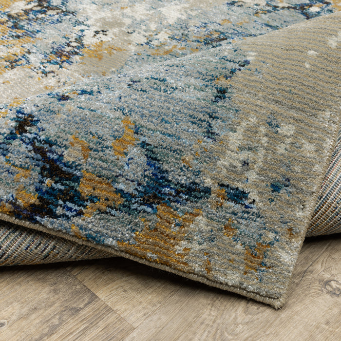 Oriental Weavers Evolution 0980A Blue/ Gold 8'6"" x 11'7"" Indoor Area Rug E0980A260370ST
