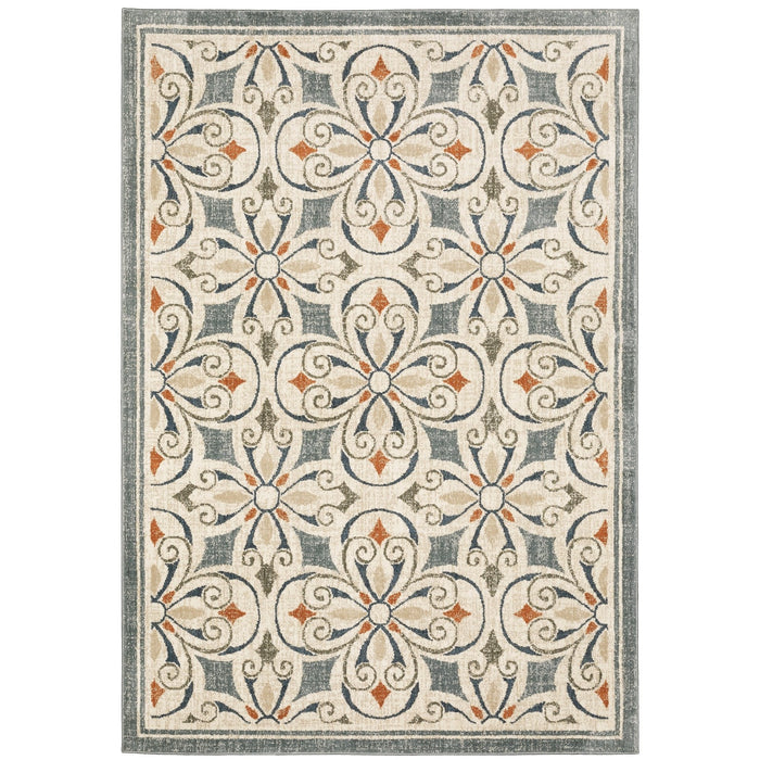 Oriental Weavers Fiona 001Y6 Grey/ Beige 9'10"" x 12'10"" Indoor Area Rug F001Y6300390ST
