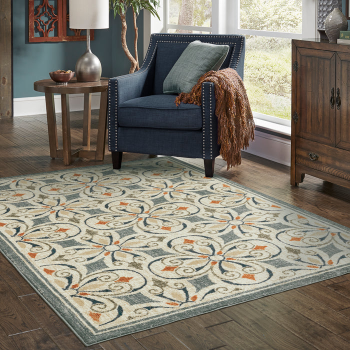 Oriental Weavers Fiona 001Y6 Grey/ Beige 7'10"" x 10' Indoor Area Rug F001Y6240305ST