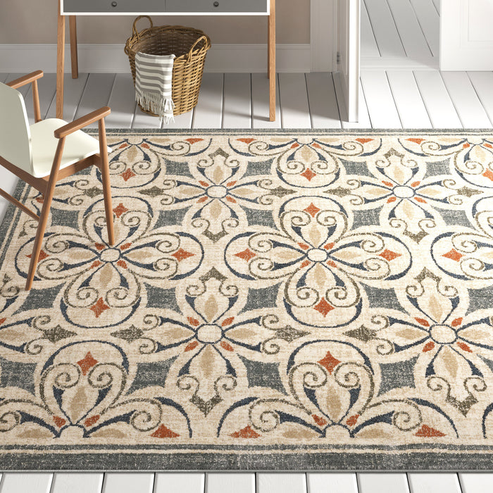 Oriental Weavers Fiona 001Y6 Grey/ Beige 7'10"" x 10' Indoor Area Rug F001Y6240305ST