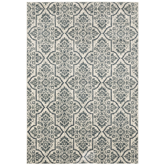 Oriental Weavers Fiona 4929A Ivory/ Blue 9'10"" x 12'10"" Indoor Area Rug F4929A300390ST