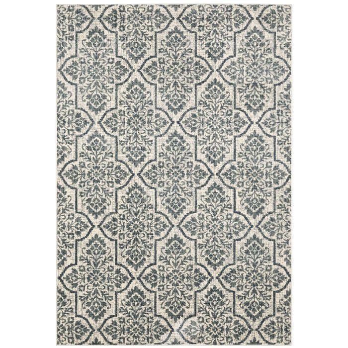 Oriental Weavers Fiona 4929A Ivory/ Blue 7'10"" x 10' Indoor Area Rug F4929A240305ST