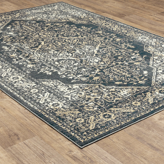 Oriental Weavers Fiona 5560A Blue/ Beige 9'10"" x 12'10"" Indoor Area Rug F5560A300390ST