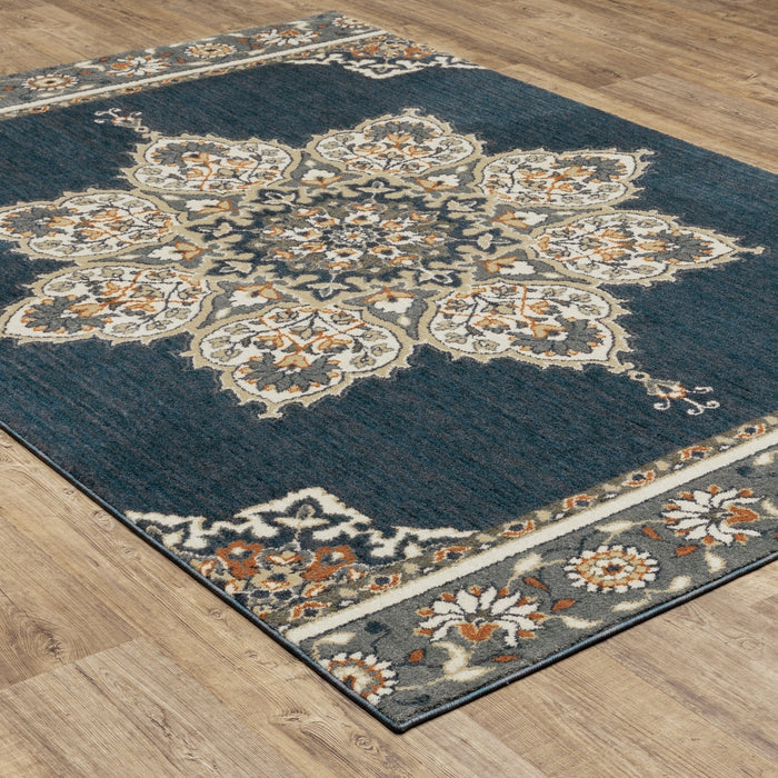 Oriental Weavers Fiona 5570X Blue/ Beige 9'10"" x 12'10"" Indoor Area Rug F5570X300390ST