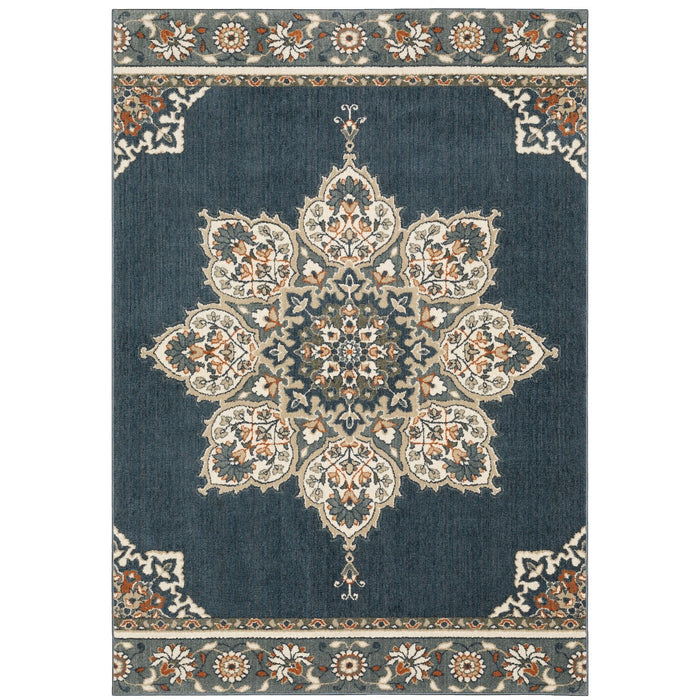 Oriental Weavers Fiona 5570X Blue/ Beige 9'10"" x 12'10"" Indoor Area Rug F5570X300390ST