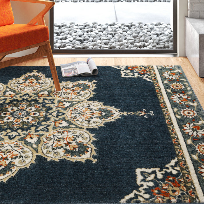 Oriental Weavers Fiona 5570X Blue/ Beige 7'10"" x 10' Indoor Area Rug F5570X240305ST