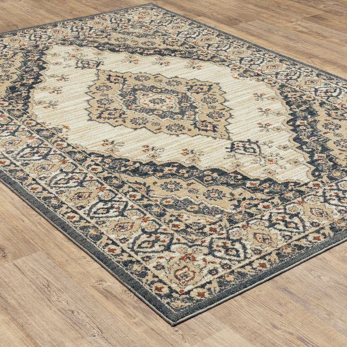 Oriental Weavers Fiona 8020W Beige/ Blue 9'10"" x 12'10"" Indoor Area Rug F8020W300390ST