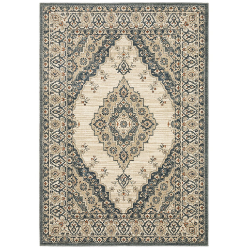 Oriental Weavers Fiona 8020W Beige/ Blue 9'10"" x 12'10"" Indoor Area Rug F8020W300390ST