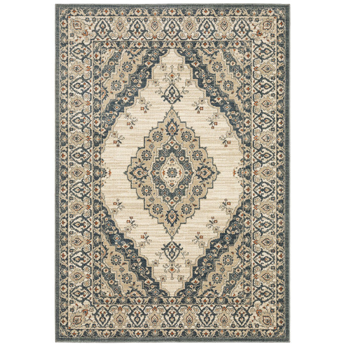 Oriental Weavers Fiona 8020W Beige/ Blue 7'10"" x 10' Indoor Area Rug F8020W240305ST