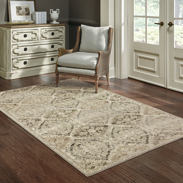 Oriental Weavers Florence 270H6 Ivory/ Grey 9'10"" x 12'10"" Indoor Area Rug F270H6300390ST