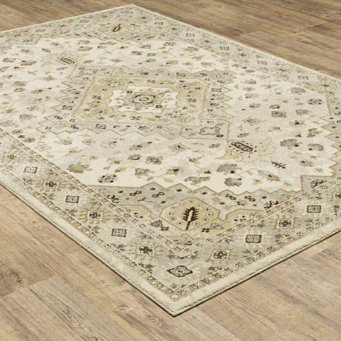 Oriental Weavers Florence 4332X Beige/ Grey 9'10"" x 12'10"" Indoor Area Rug F4332X300390ST
