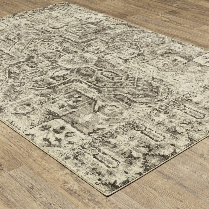 Oriental Weavers Florence 4333W Charcoal/ Ivory 7'10"" x 10'10"" Indoor Area Rug F4333W240330ST
