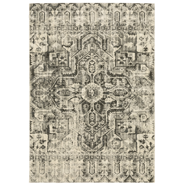 Oriental Weavers Florence 4333W Charcoal/ Ivory 9'10"" x 12'10"" Indoor Area Rug F4333W300390ST