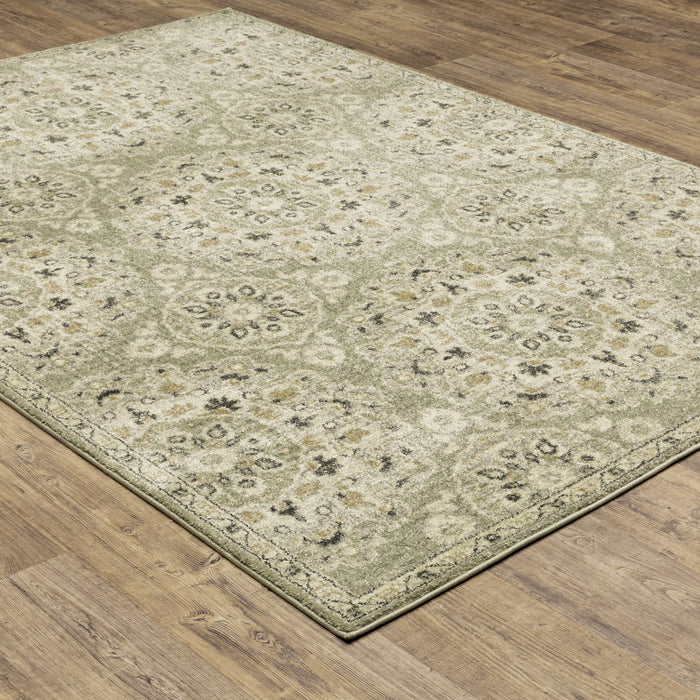 Oriental Weavers Florence 4334E Sage/ Ivory 9'10"" x 12'10"" Indoor Area Rug F4334E300390ST