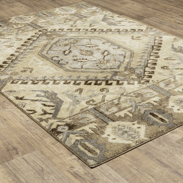 Oriental Weavers Florence 5090D Tan/ Gold 6'7"" x 9'6"" Indoor Area Rug F5090D200290ST