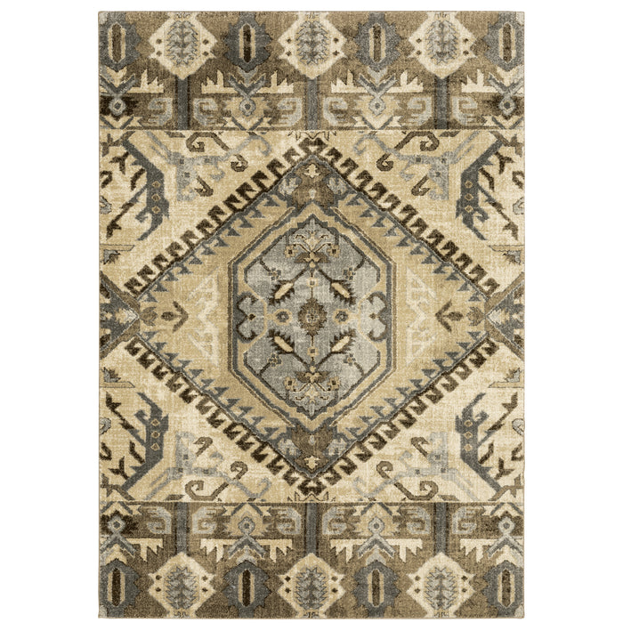 Oriental Weavers Florence 5090D Tan/ Gold 9'10"" x 12'10"" Indoor Area Rug F5090D300390ST