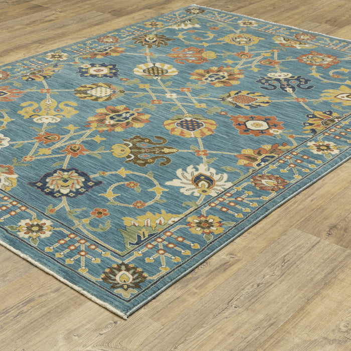 Oriental Weavers Francesca FR01E Blue/ Multi 6'7"" x 9'6"" Indoor Area Rug FFR01E200296ST