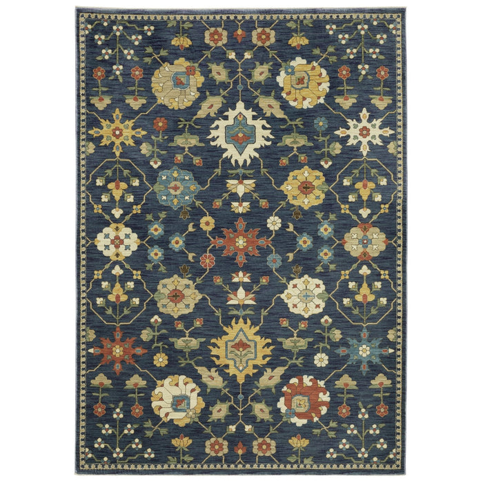 Oriental Weavers Francesca FR02L Blue/Gold 7'10"" x 10'10"" Indoor Area Rug FFR02L240340ST