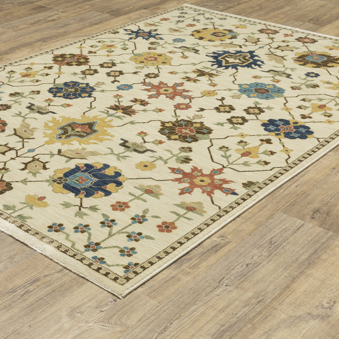 Oriental Weavers Francesca FR02M Ivory/Gold 6'7"" x 9'6"" Indoor Area Rug FFR02M200296ST