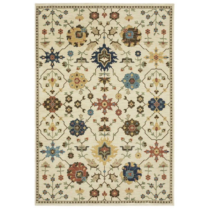 Oriental Weavers Francesca FR02M Ivory/Gold 6'7"" x 9'6"" Indoor Area Rug FFR02M200296ST