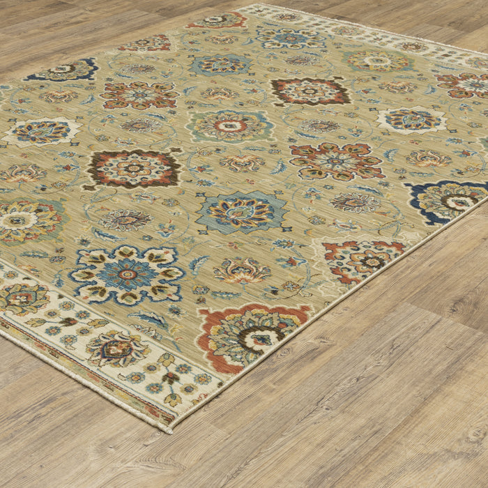Oriental Weavers Francesca FR05D Tan/Multi 6'7"" x 9'6"" Indoor Area Rug FFR05D200296ST