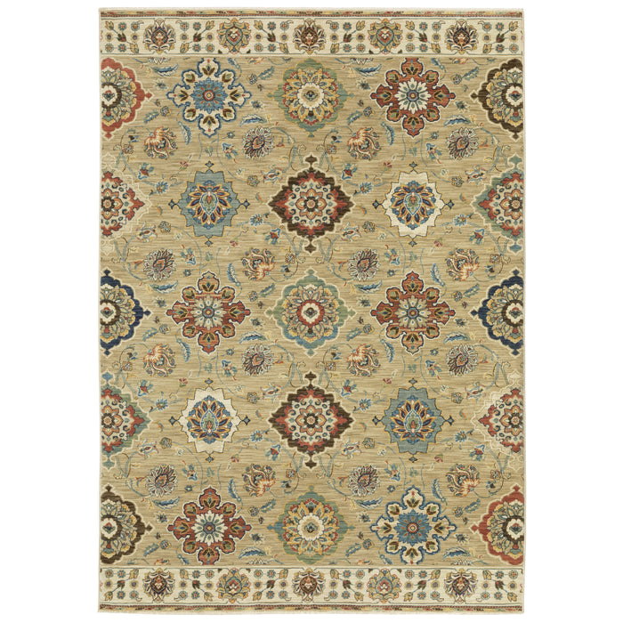 Oriental Weavers Francesca FR05D Tan/Multi 6'7"" x 9'6"" Indoor Area Rug FFR05D200296ST