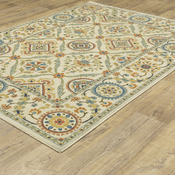 Oriental Weavers Francesca FR07A Ivory/ Multi 6'7"" x 9'6"" Indoor Area Rug FFR07A200296ST
