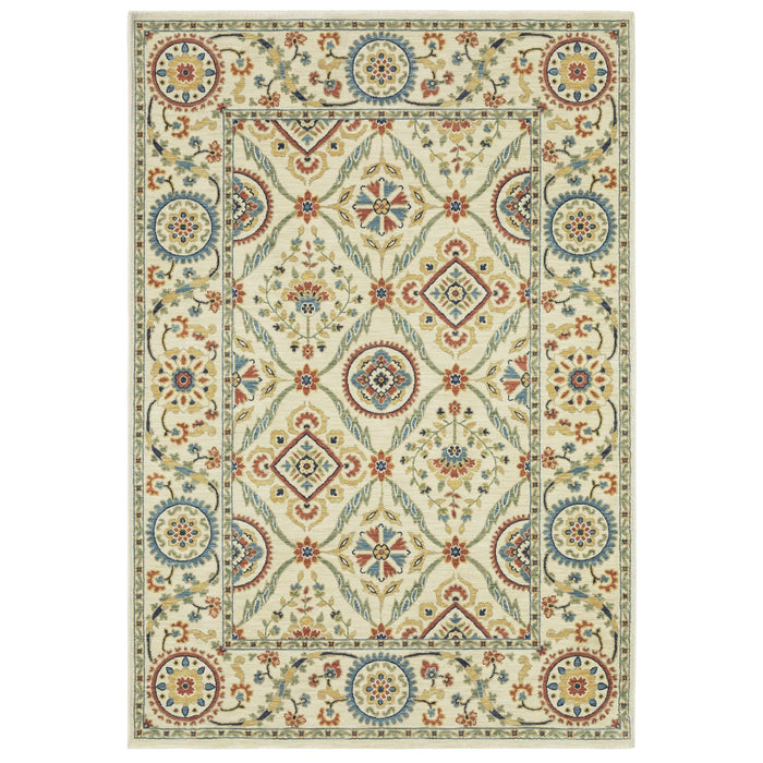 Oriental Weavers Francesca FR07A Ivory/ Multi 6'7"" x 9'6"" Indoor Area Rug FFR07A200296ST
