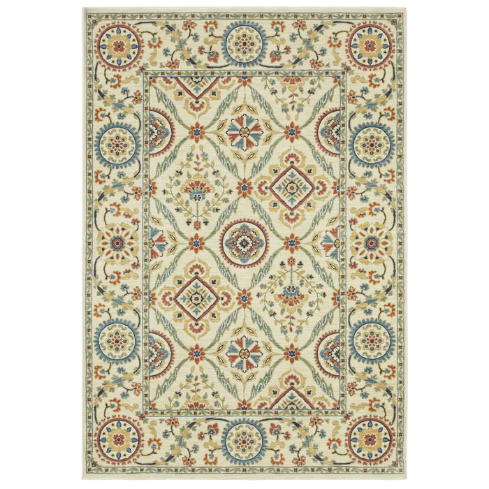 Oriental Weavers Francesca FR07A Ivory/ Multi 7'10"" x 10'10"" Indoor Area Rug FFR07A240340ST