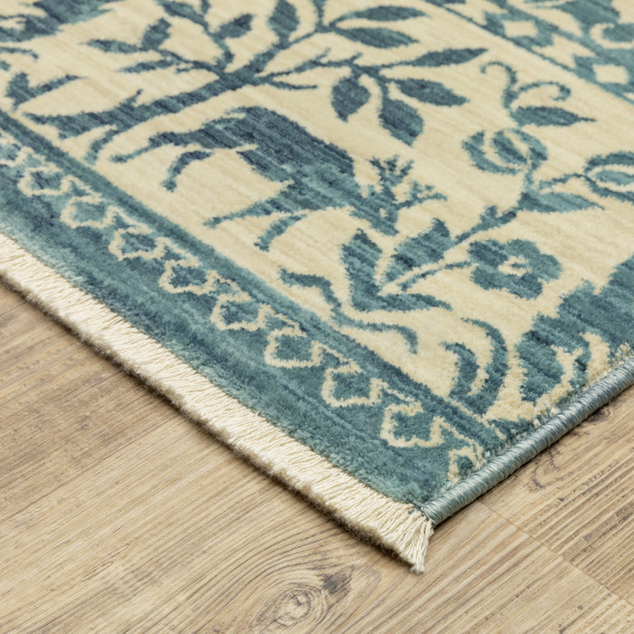 Oriental Weavers Francesca FR08H Ivory/Blue 9'10"" x 12'10"" Indoor Area Rug FFR08H300394ST