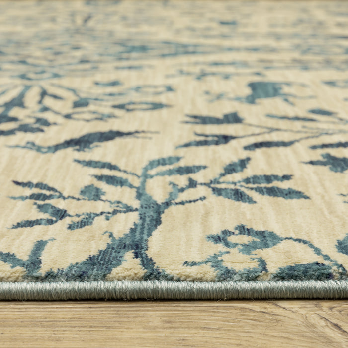 Oriental Weavers Francesca FR08H Ivory/Blue 9'10"" x 12'10"" Indoor Area Rug FFR08H300394ST