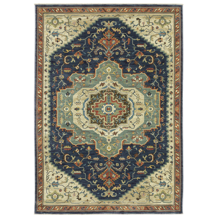 Oriental Weavers Francesca FR09F Blue/ Multi 6'7"" x 9'6"" Indoor Area Rug FF09F200296ST