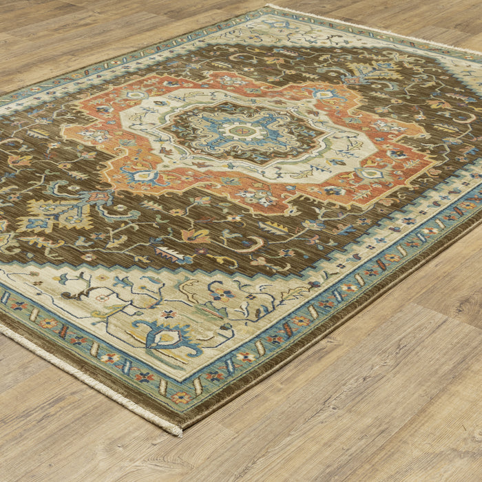 Oriental Weavers Francesca FR09M Brown/Orange 9'10"" x 12'10"" Indoor Area Rug FFR09M300394ST