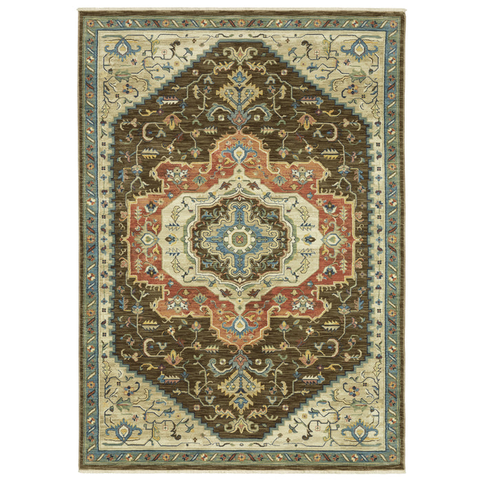 Oriental Weavers Francesca FR09M Brown/Orange 9'10"" x 12'10"" Indoor Area Rug FFR09M300394ST