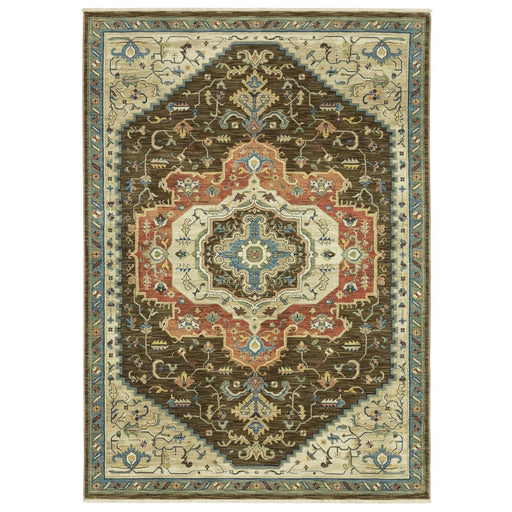 Oriental Weavers Francesca FR09M Brown/Orange 7'10"" x 10'10"" Indoor Area Rug FFR09M240340ST