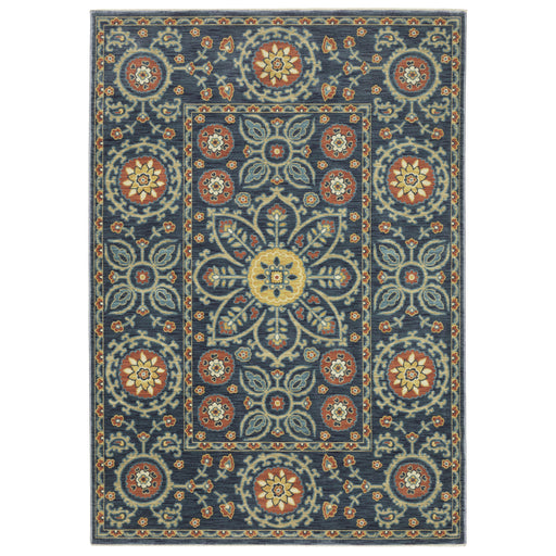 Oriental Weavers Francesca FR11B Blue/ Rust 7'10"" x 10'10"" Indoor Area Rug FFR11B240340ST