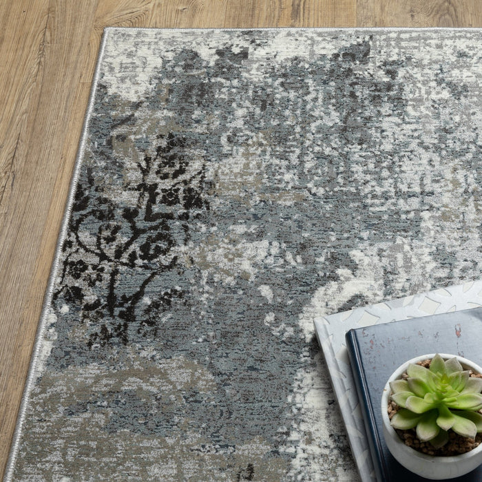 Oriental Weavers Gemini 001X2 Ivory/ Blue 9'10"" x 12'10"" Indoor Area Rug G001X2300390ST