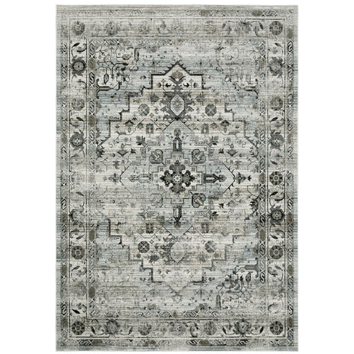 Oriental Weavers Gemini 020Z2 Grey/ Blue 7'10"" x 10'10"" Indoor Area Rug G020Z22403330ST
