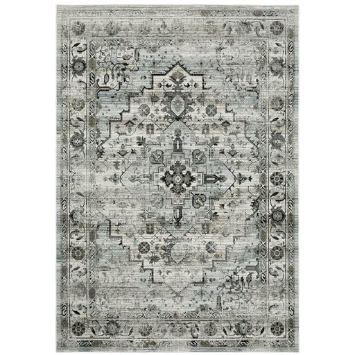 Oriental Weavers Gemini 020Z2 Grey/ Blue 6'7"" x 9'6"" Indoor Area Rug G020Z2200290ST