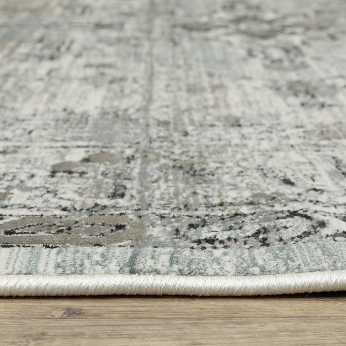 Oriental Weavers Gemini 020Z2 Grey/ Blue 7'10"" x 10'10"" Indoor Area Rug G020Z22403330ST