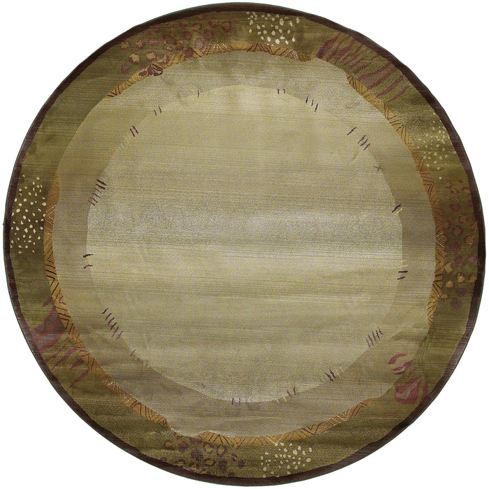 Oriental Weavers Generations 112G1 Green/ Beige 8' Round Indoor Area Rug G112G1240240ST